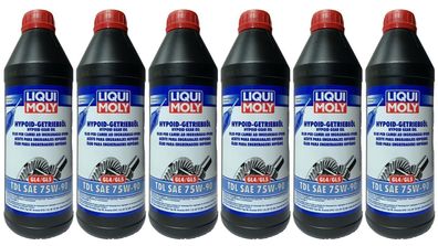 LIQUI MOLY 1407 Hypoid-Getriebeöl TDL SAE 75W-90 6x 1 Liter