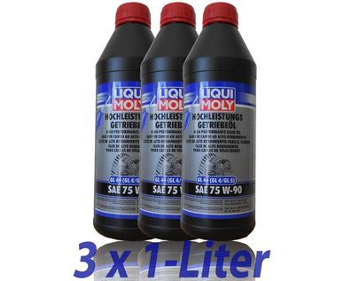 Liqui Moly 4434 API GL 4+ Getriebeöl SAE 75 W-90 Ford ESD M2C175-A 3x1 Liter