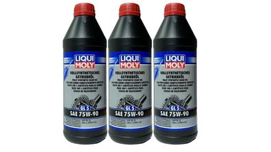 Liqui Moly Vollsynthetisches Getriebeöl GL 5 75W-90 3x1 Liter (1414)