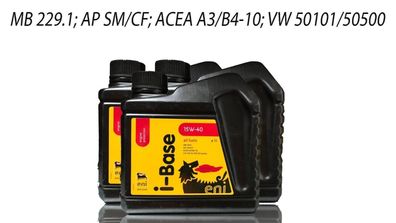 Eni i-Base 15W-40 3 x 1 Liter ACEA A3/ B4-10 API SM/ CF VW 501 01, 505 00 MB 229.1