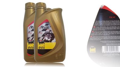 Eni i-ride 4T Racing 5W-40 Motoren?l API SL , 2x1 Liter JASO MA, Jaso MA2