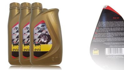 Eni i-ride 4T Racing 5W-40 Motoren?l API SL ,3x1 Liter JASO MA, Jaso MA2