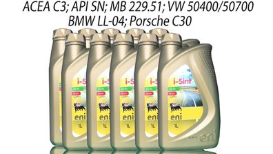 Eni i-sint 5W-30 10x1 Liter , BMW LL04, MB 229.51, VW 50400 50700