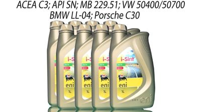 Eni i-sint 5W-30 8x1 Liter , BMW LL04, MB 229.51, VW 50400 50700