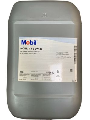 Mobil 1 FS ( NEW LIFE) 0W-40 Motoröl MB 229.3 229.5 , Porsche A40 20 Liter