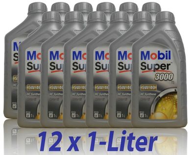 Mobil Super 3000 X1 5W-40 12x1 Liter Motoröl Opel, MB 229.3