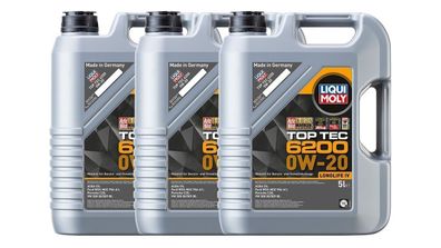 LIQUI MOLY Top Tec 6200 Motoröl 0W-20 3x5-Liter VW 508 00 / 509 00 20781