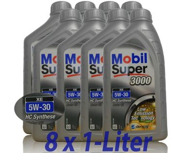 Mobil Super 3000 XE 5W-30 Motoröl 8x1Liter Opel GM DEXOS2 MB 229.31 229.51