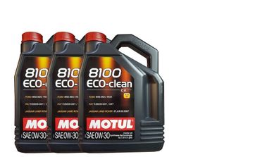 Motul 8100 ECO-Clean 3x5 Liter ACEA C2, Ford WSS M2C 950a, Fiat 9.55535-GS1 / DS1