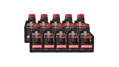 Motul 8100 X-cess 5W-40 10x1 Liter Motoröl MB 229.5, PSA 2296, RN700, VW 502 00