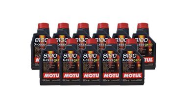 Motul 8100 X-cess 5W-40 11x1 Liter Motoröl MB 229.5, PSA 2296, RN700, VW 502 00