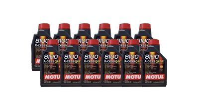 Motul 8100 X-cess 5W-40 12x1 Liter Motoröl MB 229.5, PSA 2296, RN700, VW 502 00