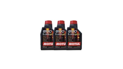 Motul 8100 X-cess 5W-40 3x1 Liter Motoröl MB 229.5, PSA 2296, RN700, VW 502 00