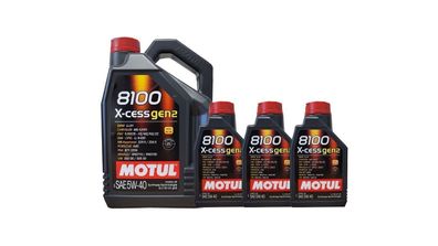 Motul 8100 X-cess 5W-40 5 + 3 Liter Motoröl MB 229.5, PSA 2296, RN700 VW 502 00