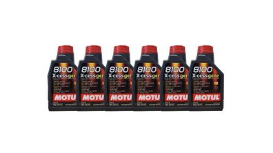 Motul 8100 X-cess 5W-40 6x1 Liter Motoröl MB 229.5, PSA 2296, RN700 VW 502 00