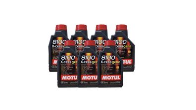 Motul 8100 X-cess 5W-40 7x1 Liter Motoröl MB 229.5, PSA 2296, RN700 VW 502 00