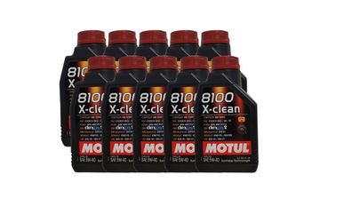 Motul 8100 X-clean 5W40 10 x 1 Liter , Opel GM dexos2, MB 229.51