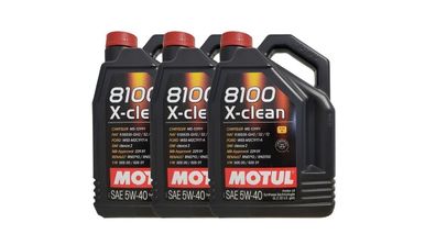 Motul 8100 X-clean 5W40 3 x 5 Liter , Opel GM dexos2, MB 229.51