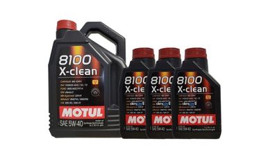 Motul 8100 X-clean 5W40 5 + 3 Liter , Opel GM dexos2, MB 229.51