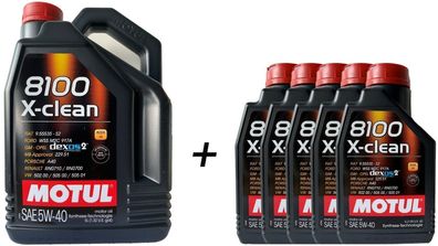 Motul 8100 X-clean 5W40 5 + 5 Liter , Opel GM dexos2, MB 229.51