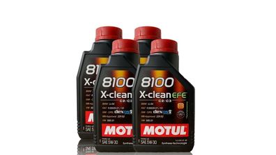 Motul 8100 X-CLEAN EFE C2/ C3 5W30, BMW LL04, Dexos2, MB 229.52 4x1 liter