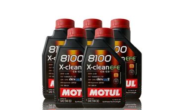 Motul 8100 X-CLEAN EFE C2/ C3 5W30, BMW LL04, Dexos2, MB 229.52 5x1 liter