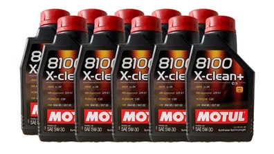 MOTUL 8100 X-CLEAN+ 5W-30 BMW LL04 MB 229.51 VW 50400 VW 50700 10x1 Liter