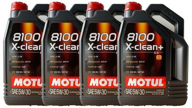 MOTUL 8100 X-CLEAN+ 5W-30 BMW LL04 MB 229.51 VW 50400 VW 50700 4x5 Liter