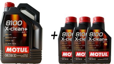 MOTUL 8100 X-CLEAN+ 5W-30 BMW LL04 MB 229.51 VW 50400 VW 50700 5 + 3 liter