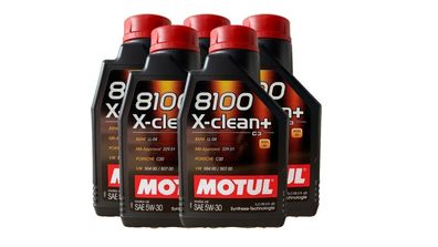 MOTUL 8100 X-CLEAN+ 5W-30 BMW LL04 MB 229.51 VW 50400 VW 50700 5x1 Liter