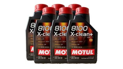 MOTUL 8100 X-CLEAN+ 5W-30 BMW LL04 MB 229.51 VW 50400 VW 50700 6x1 Liter