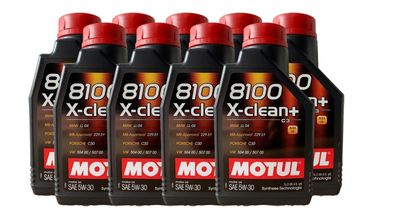 MOTUL 8100 X-CLEAN+ 5W-30 BMW LL04 MB 229.51 VW 50400 VW 50700 9x1 Liter