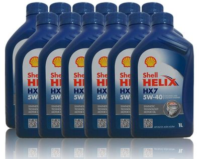 Shell HELIX HX7 5W-40 Motoren?l Mercedes VW Renault FIAT 12 Liter