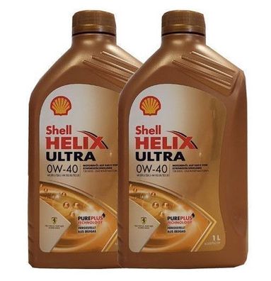 Shell Helix Ultra 0W-40 2x1 Liter Motoröl MB 229.5 RN700 / 710, Fiat 9.55535-Z2