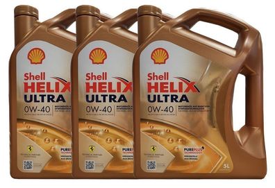 Shell Helix Ultra 0W40 Motorenöl 0W-40 Motoröl BMW MB 229.5 3x5 Liter