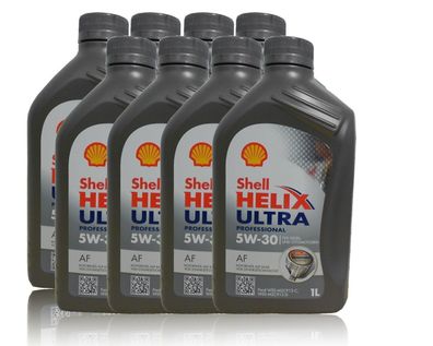 Shell Helix Ultra Professional AF 5W 30 8x1 Liter Motoröl Ford ACEA A5/ B5