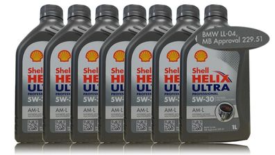 Shell Helix Ultra Professional AM-L (ehem. AB-L) 5W-30,7x1Liter MB 229.51, LL-04