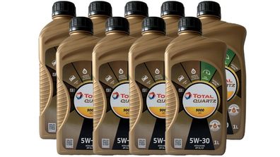 TOTAL QUARTZ 9000 NFC 5W-30 Motor?l 9 x 1 Liter FORD WSS-M2C913 -D