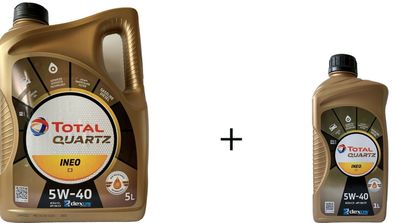 Total Quartz INEO C3 5W-40 1x 5 Liter + 1 x1 Liter VW FIAT FORD MB229.51 Dexos2
