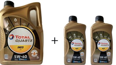 Total Quartz INEO C3 5W-40 1x 5 Liter + 2x1 Liter VW FIAT FORD MB229.51 Dexos2