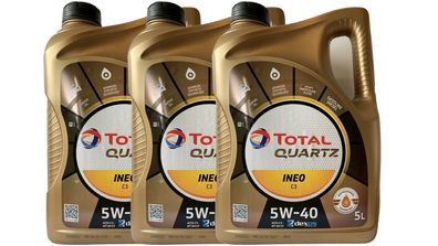 Total Quartz INEO C3 5W-40 3x 5 Liter Kanne VW FIAT FORD MB229.51 Dexos2