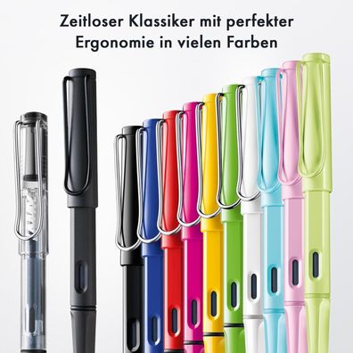 LAMY Tintenroller safari Zeitlos moderner Rollerball mit Mine LAMY M 63 alle Farben