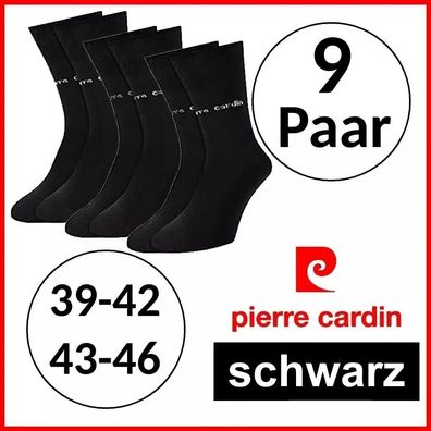 9 Paar Pierre Cardin® SOCKEN | Sport | Tennis | Freizeit | Business | schwarz