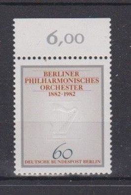 Berlin 1982 postfrisch mit Oberrand MiNr. 666 Berliner Philharmonisches Orchester