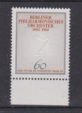 Berlin 1982 postfrisch mit Unterrand MiNr. 666 Berliner Philharmonisches Orchester