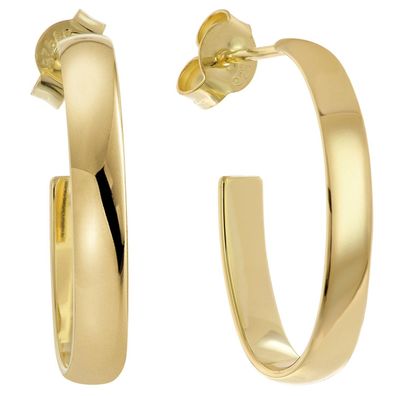 trendor Schmuck Damen-Ohrringe Gold auf Silber 925 Steck-Creolen 20 mm 68849