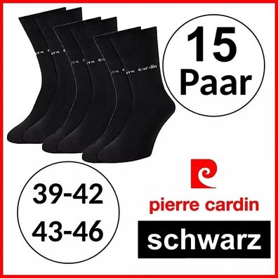 15 Paar Pierre Cardin® SOCKEN | Sport | Tennis | Freizeit | Business | schwarz