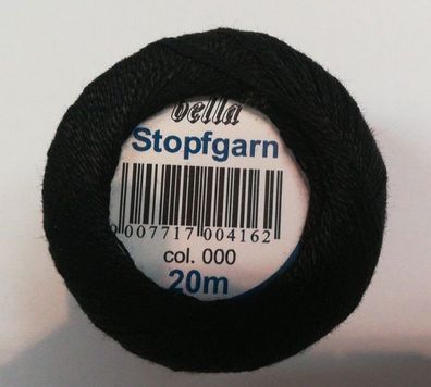 BELLA Stopfgarn, 100%Bw.; 20m Farbe 000 schwarz