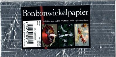 Bonbonwickelpapier 8x16, Alu - mit Fransen, silber, ca. 10 Blatt