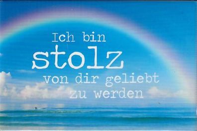 Magnet Photo-Design mit liebevoller Botschaft "stolz", 8x5,3cm